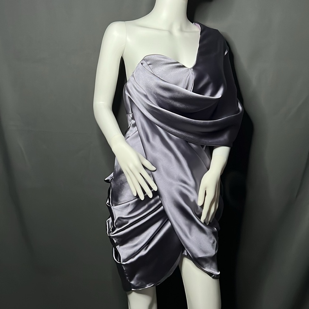 ASOS - 10 - NWOT Lavender Asymmetrical Mini Dress - Picture 2 of 8
